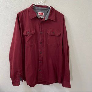 Wrangler button down shirt red medium